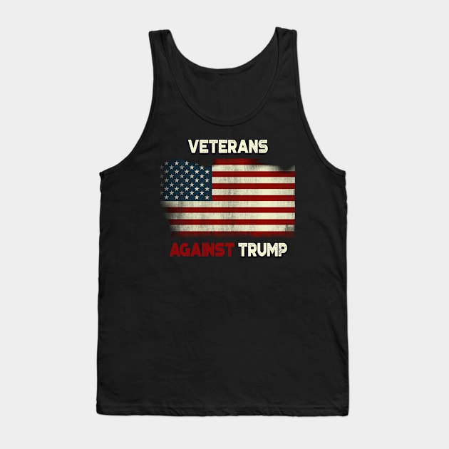 Grunge Veterans Against Trump American Flag Tank Top by StreetDesigns
